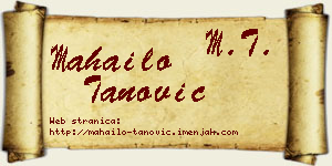 Mahailo Tanović vizit kartica